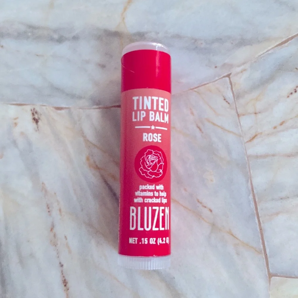 Tinted Lip‎ Balm Rose  packed with vitamins to help with cracked lips BLUZEN